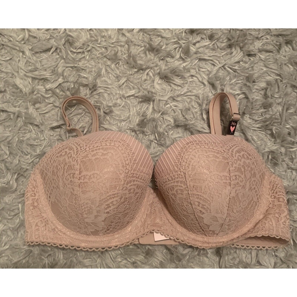 NWT Victoria's Secret Very Sexy Push-up Bra Sz 32D Nude Chantilly Lace